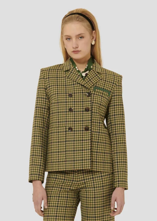 Veste Vannie verte en tartan