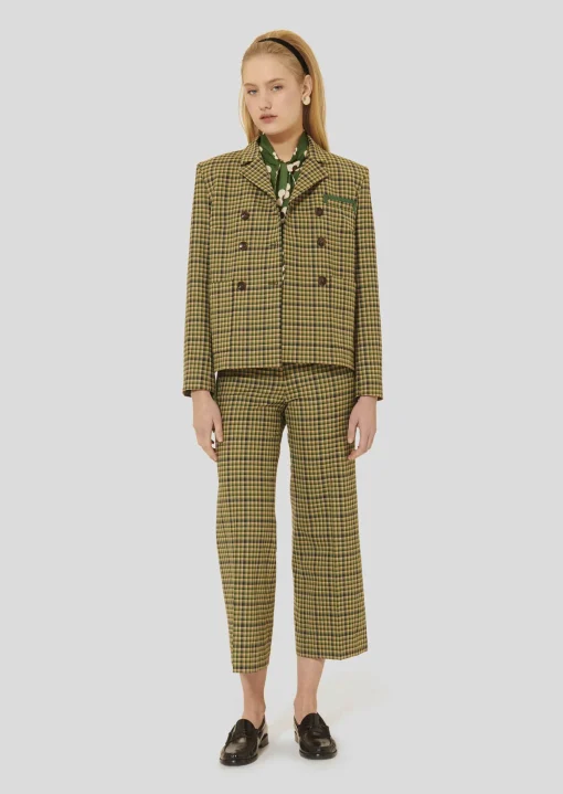 Veste Vannie verte en tartan