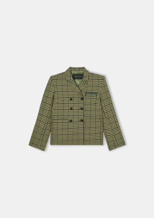 Veste Vannie verte en tartan