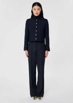 Veste Vesna bleu nuit en toile compacte