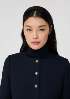 Veste Vesna bleu nuit en toile compacte