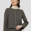 Veste Vesna grise en toile compacte