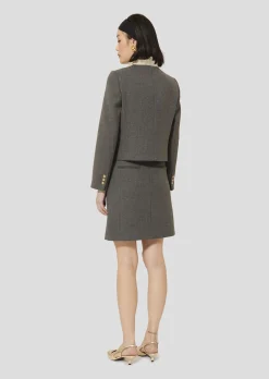 Veste Vesna grise en toile compacte