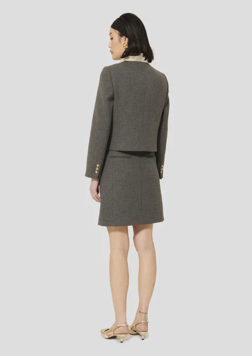 Veste Vesna grise en toile compacte