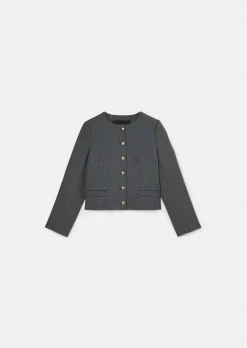 Veste Vesna grise en toile compacte