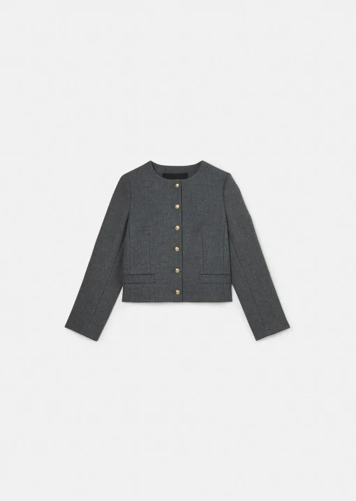 Veste Vesna grise en toile compacte