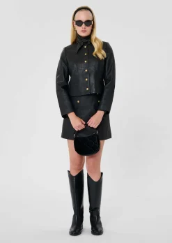 Veste Vesna noire en cuir