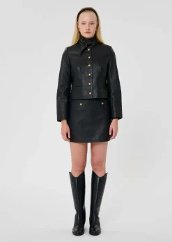 Veste Vesna noire en cuir