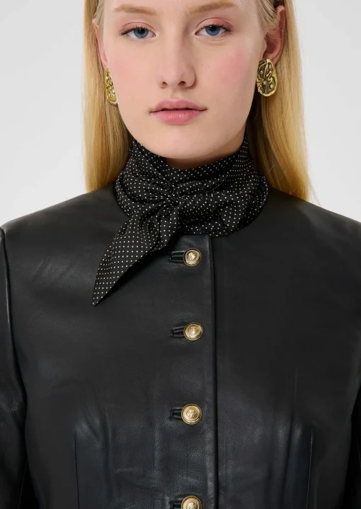 Veste Vesna noire en cuir