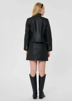 Veste Vesna noire en cuir