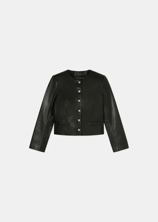 Veste Vesna noire en cuir