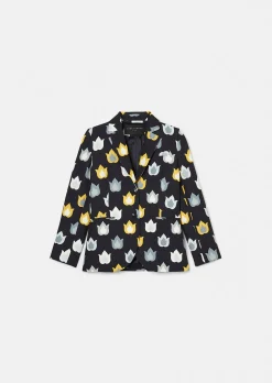 Veste Vinicio noire imprimée flammes